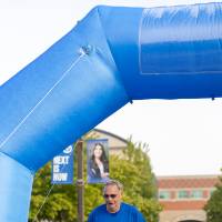 A participant finishing the course